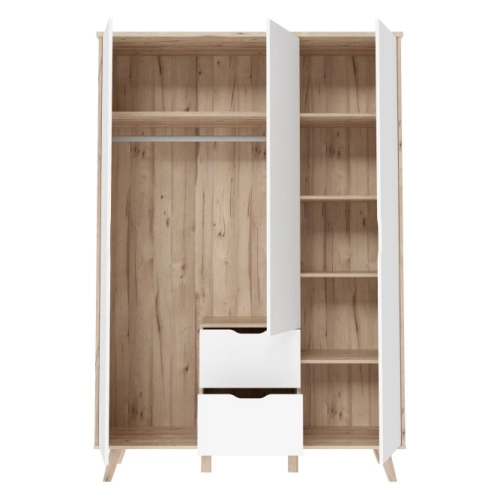 Szafa ubraniowa 140 cm Kolor Dębowy / Biały